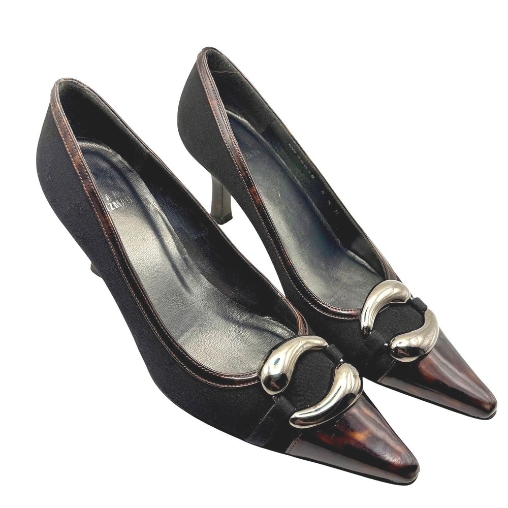 STUART WEITZMAN Marsala Heels Black Brown Tortoise Shell MSRP $399 Size 6.5